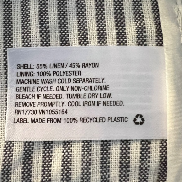 A New Day Blazer Jacket 1 Button Size XXL Blue White Striped Linen Blend Lined - Picture 6 of 6